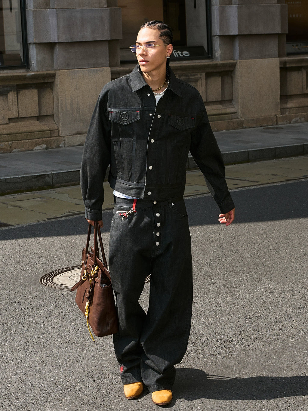 STEEPC Embossed Logo Denim Jacket