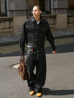 STEEPC Embossed Logo Denim Jacket
