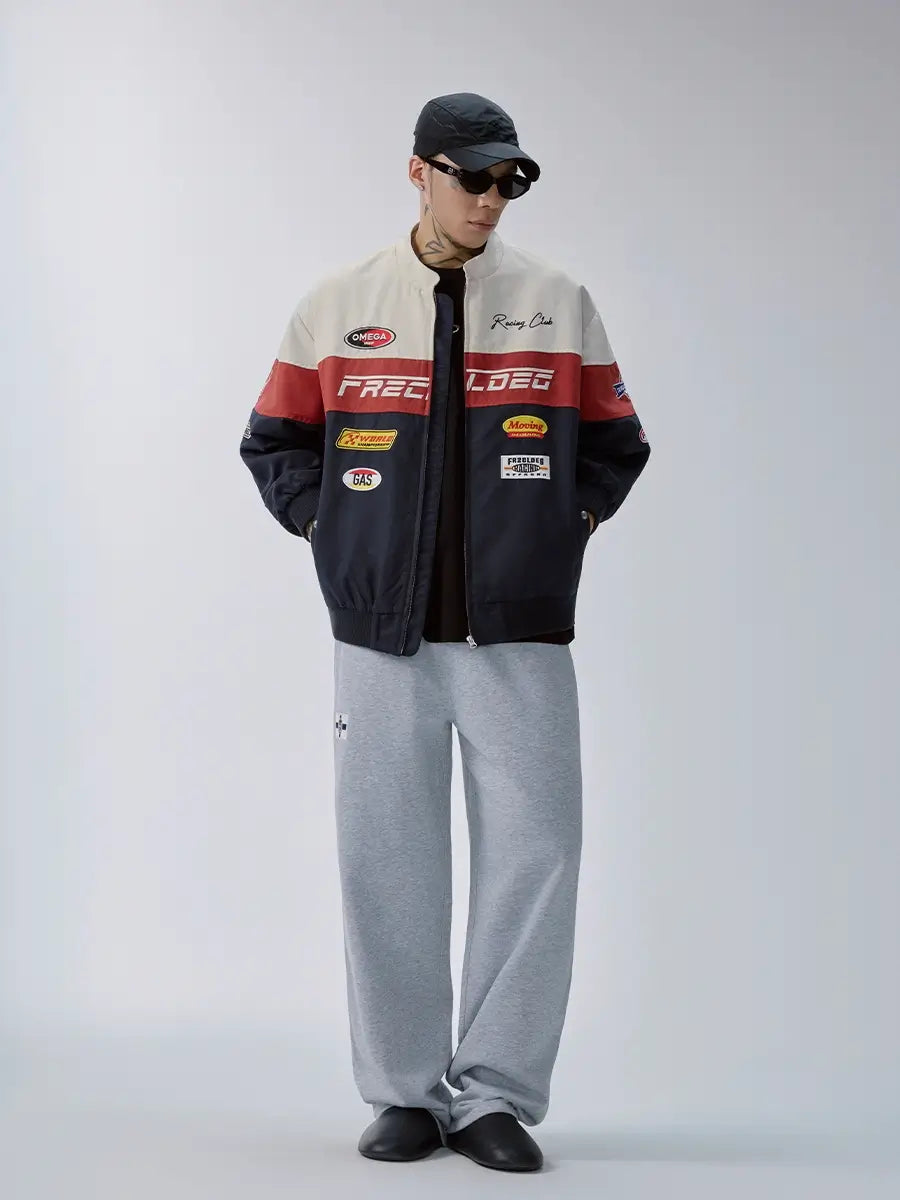 F2CE Patchwork Color Block Racing Jacket