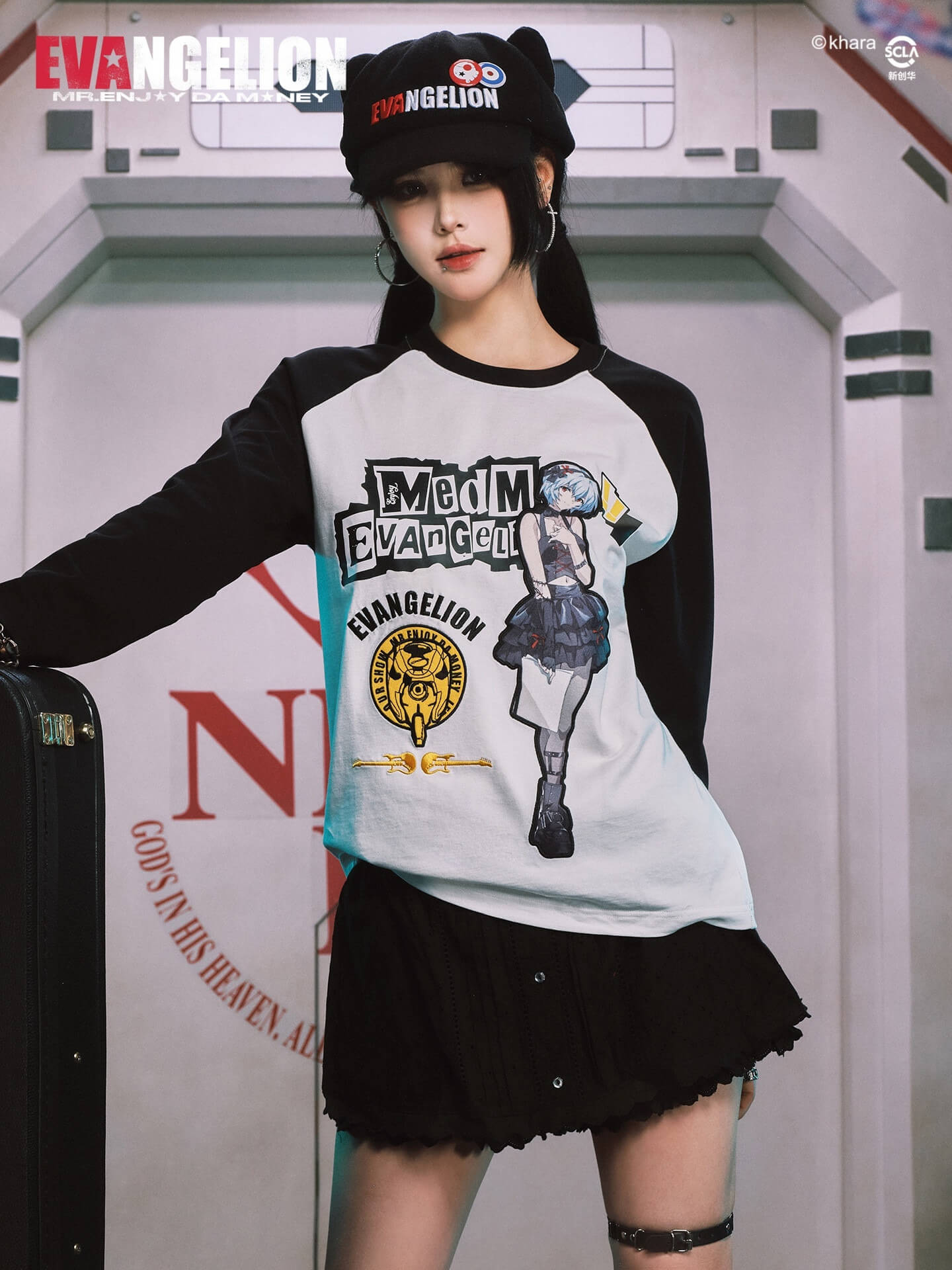 MEDM x EVA NEVER END Character Print Raglan Long Sleeve Tee