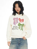 EMPTY REFERENCE Lace Bow Hand Painted Hoodie