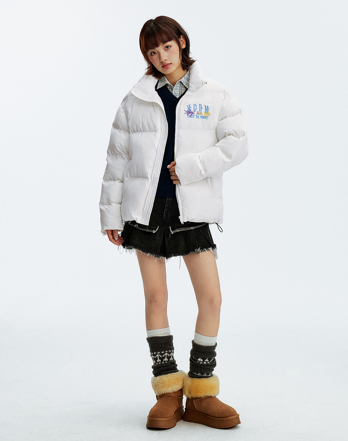 MEDM Gradient Embroidered Puffer Jacket