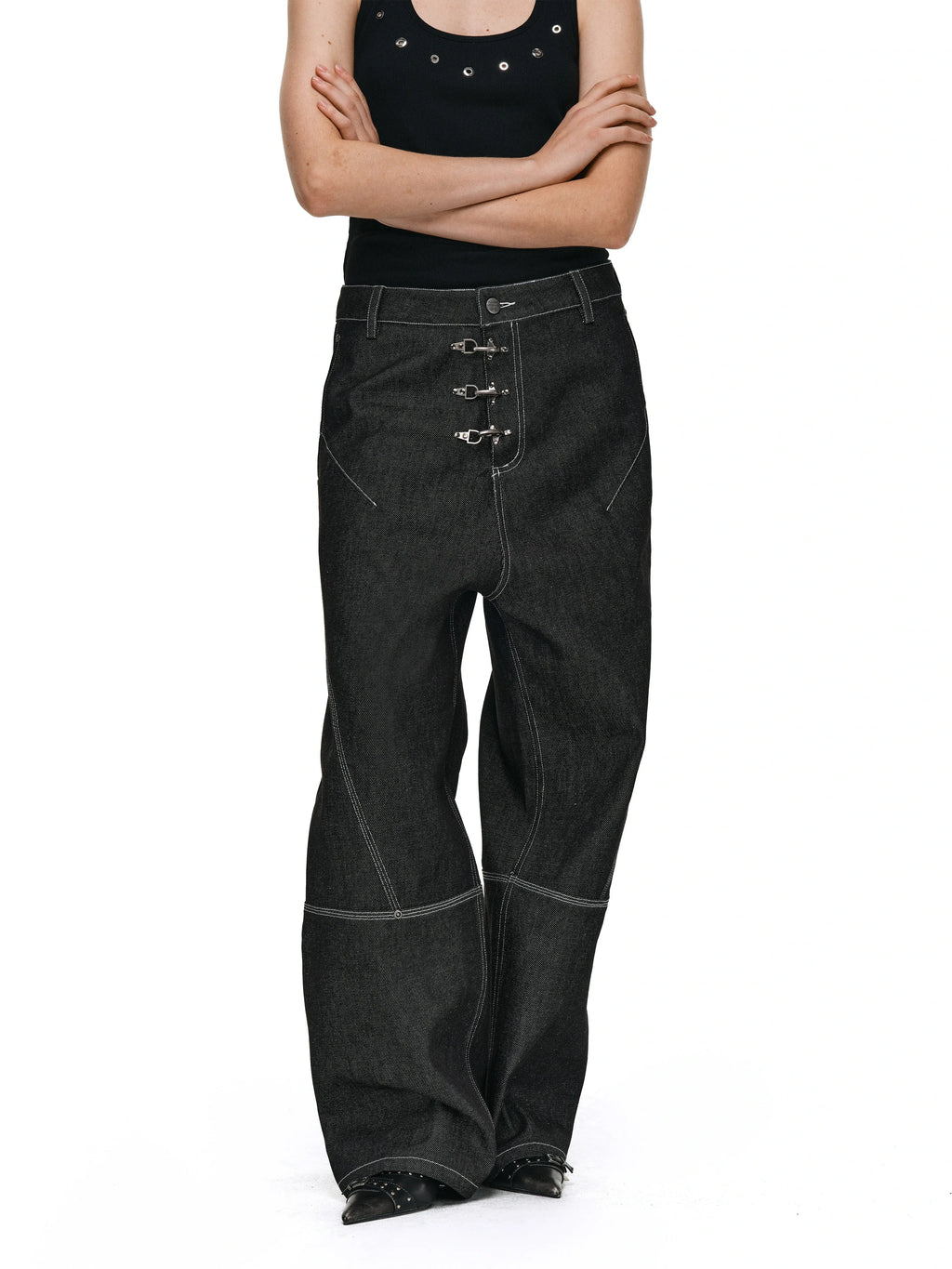 ANTIDOTE 3D Cut Stitched Denim Jeans