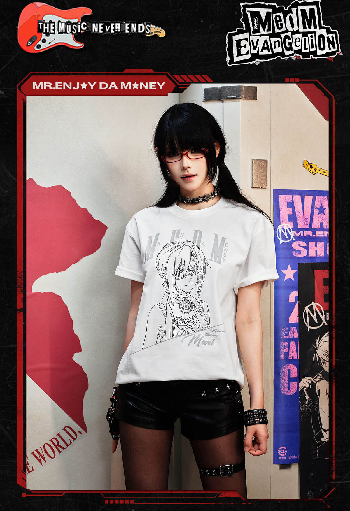 MEDM x EVA NEVER END Character Sketch Graphic Tee