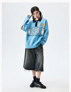 MEDM Patchwork Striped Elbow Knit Sweater