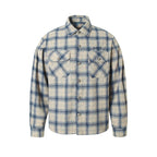 YADcrew Imitation Paper Plaid Pleated Long Sleeve Shirt