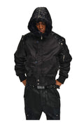 ANTIDOTE Fur Leather Studded N2B Bomber Jacket