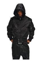 ANTIDOTE Fur Leather Studded N2B Bomber Jacket