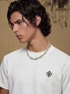 YADcrew Baroque Small Logo Embroidered Tee