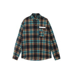 Achock Design Pocket Plaid Long Sleeved Shirt