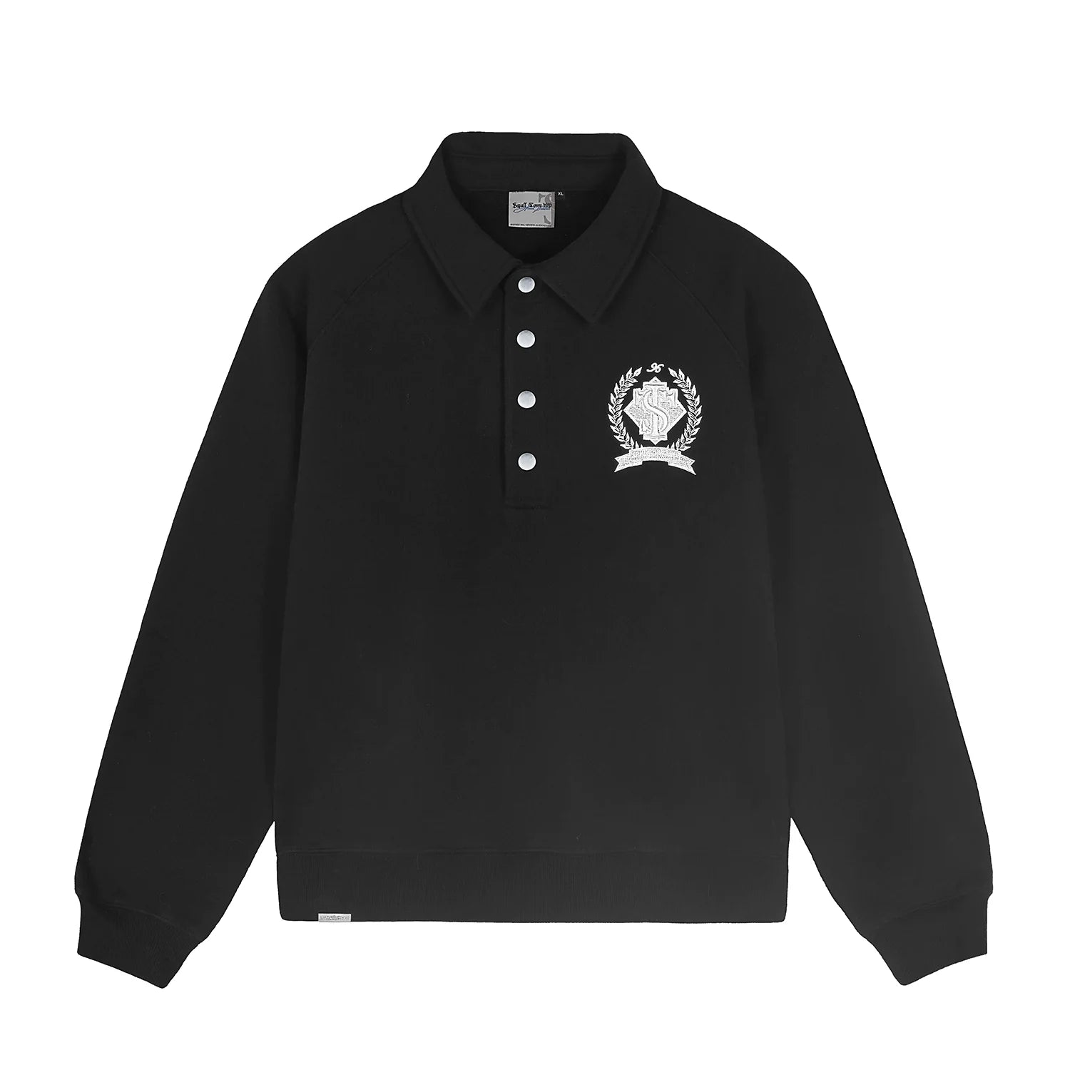 Small Town Kid Badge Embroidered Polo Sweatshirt