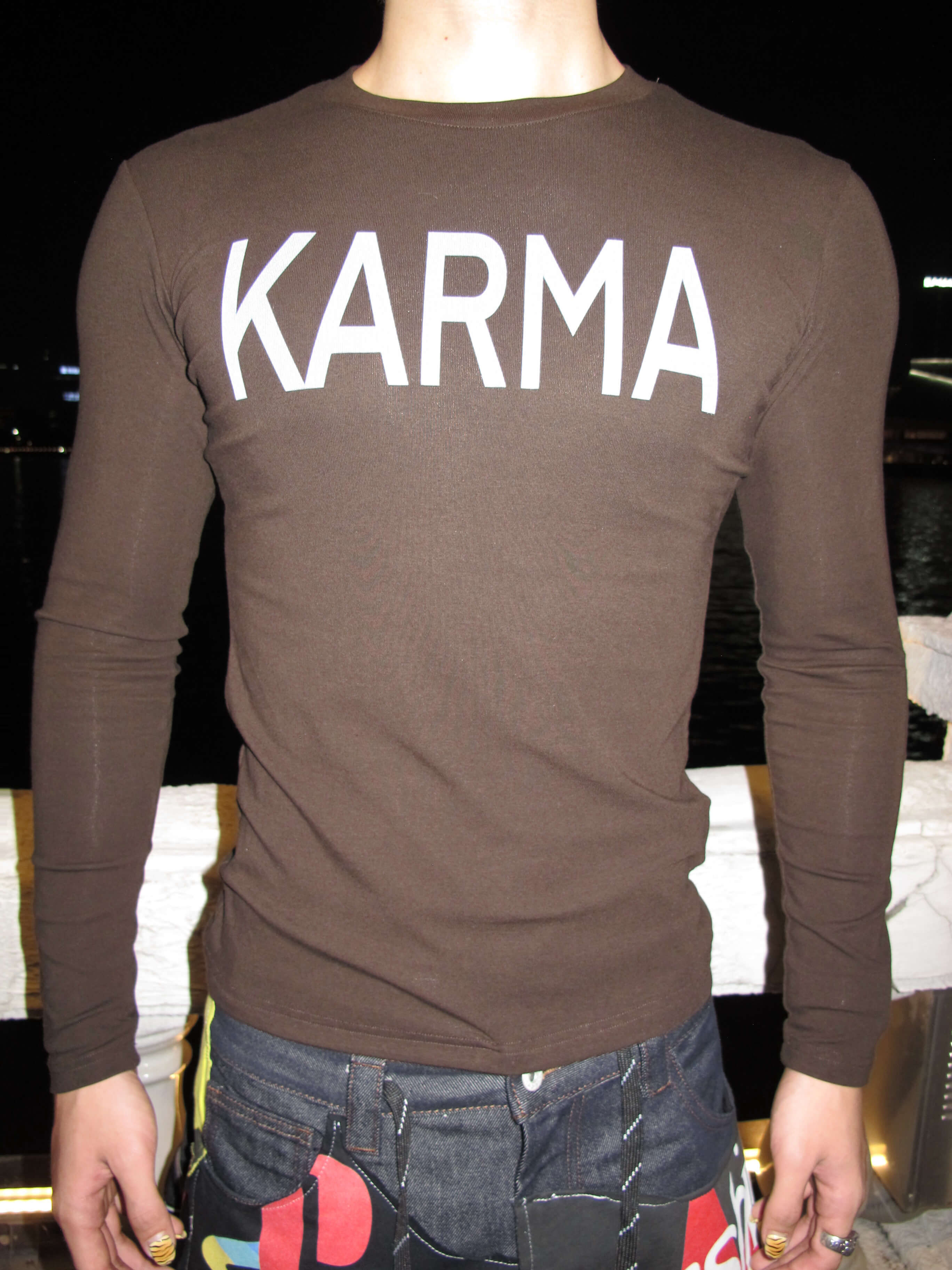 KARMANISTIC Logo Print Slim Fit Long Sleeve Tee
