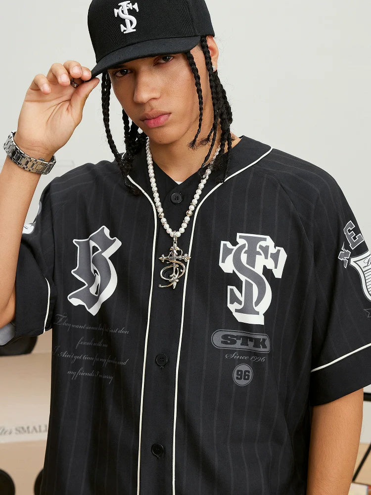 Small Town Kid Striped Baseball Shirt
