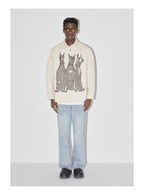 EMPTY REFERENCE Line Drawing Doberman Print Long Sleeved Shirt