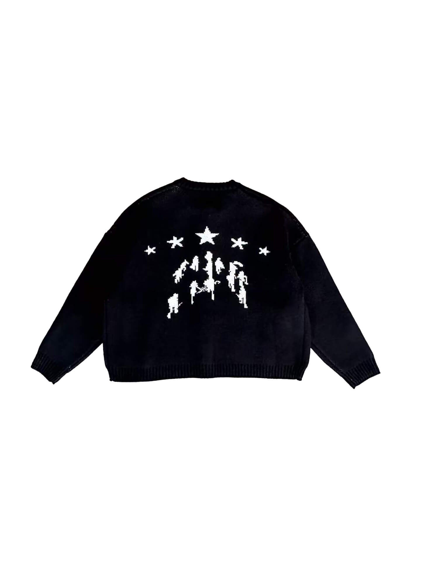 LIBERAFIT Star Jacquard Button Front Cowichan Cardigan