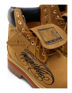 KARMANISTIC Nubuck Leather Embroidered Work Boots