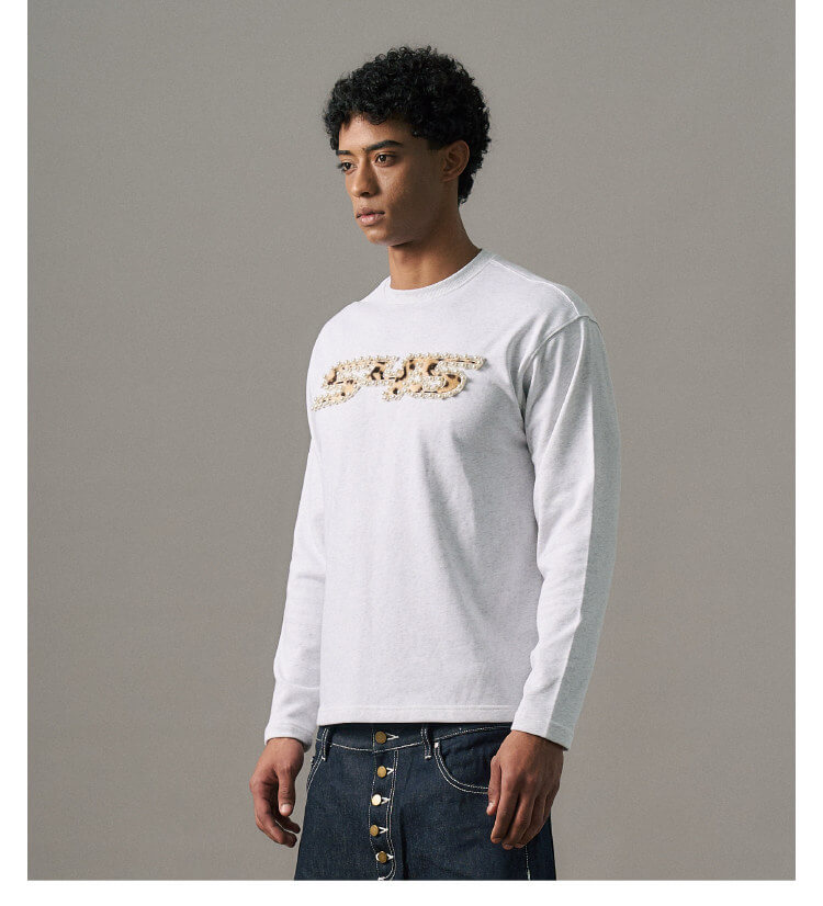 S45 Leopard Patch Pearl Logo Long Sleeve Tee