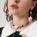 AWE Woven Flower Zirconia Chain Necklace