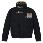 MEDM Leopard Collar Belted Work Jacket
