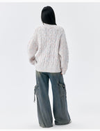 MEDM Speckled Cable Knit Cardigan