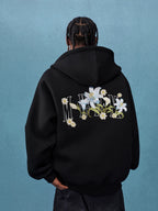 MEDM Floral Embroidery Air Layer Zip-Up Hoodie
