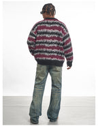 F3F Select Gradient Striped Fuzzy Knit Sweater