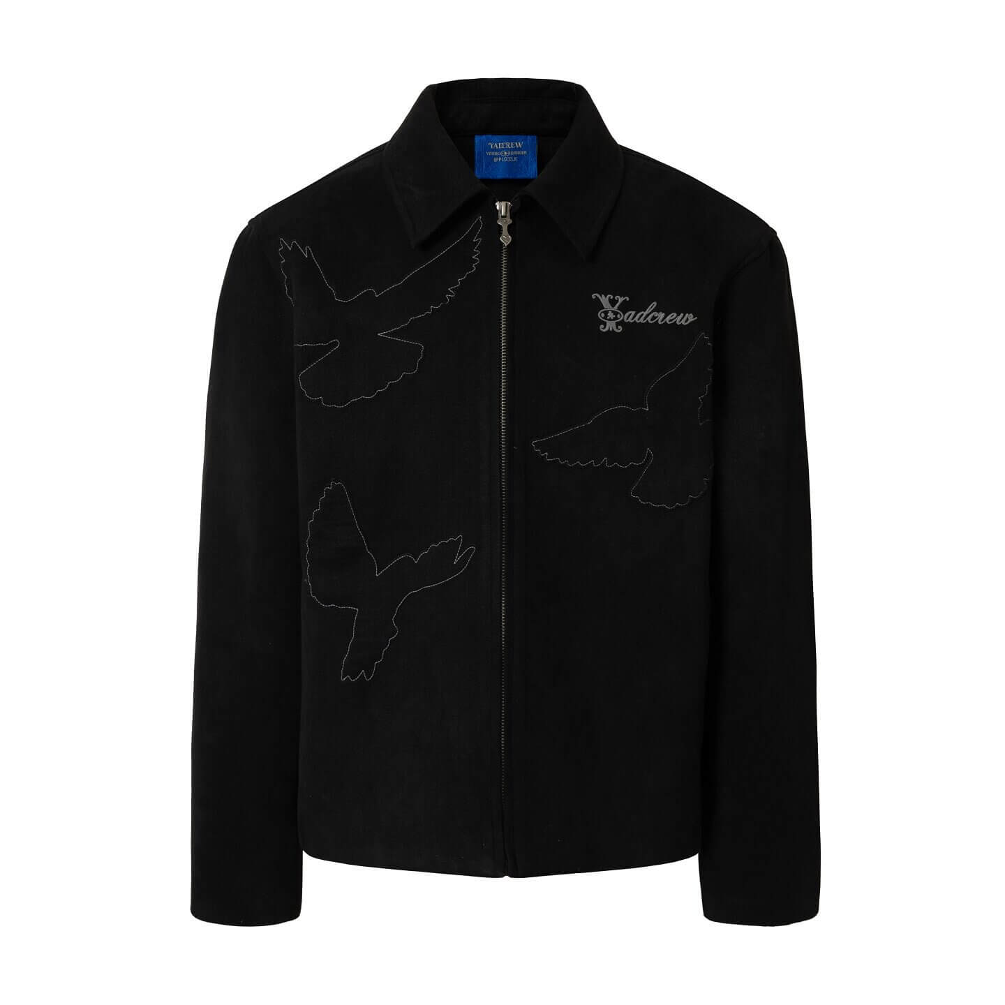 YADcrew Peace Dove Patch Suede Jacket