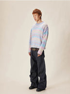 EVILKNIGHT(EK) Gradient Striped Knit Sweater