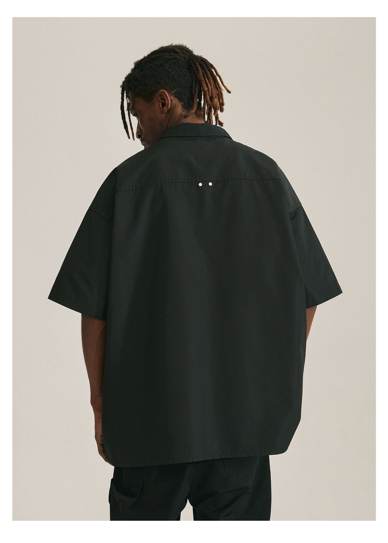 ANTIDOTE Zipper Studded Nylon Shirt