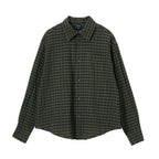 JHYQ Vintage Plaid Patchwork Long Sleeved Shirt