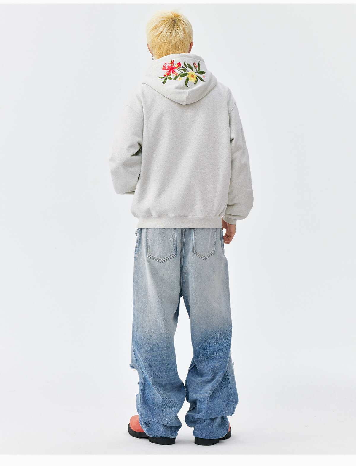 MEDM Colorful Floral Embroidered Hoodie