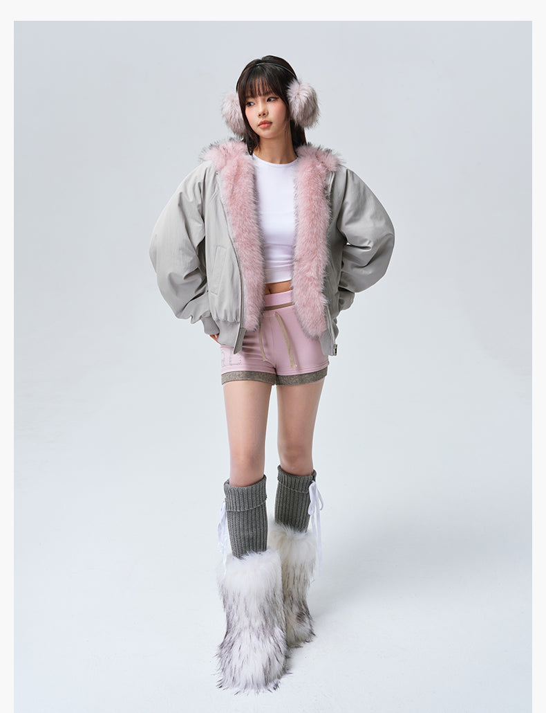 MEDM Fur-Lined Hooded Jacket