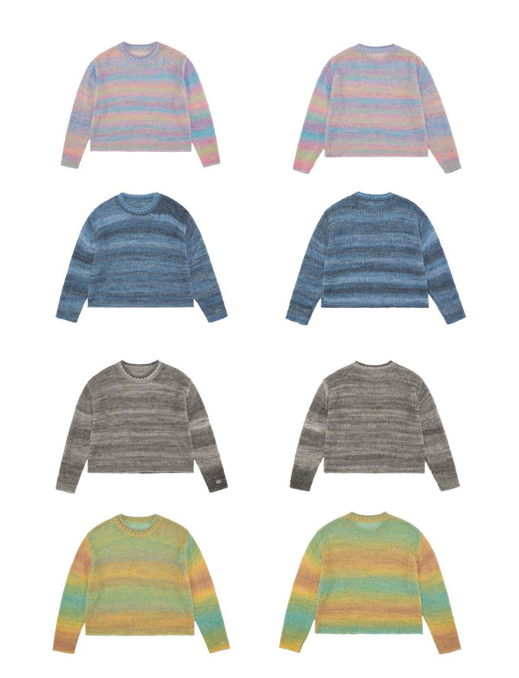 EVILKNIGHT(EK) Gradient Striped Knit Sweater