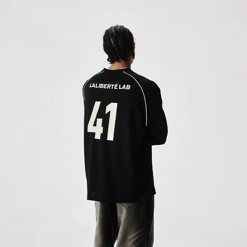 Labt Emblem Patch Mesh Long Sleeve Soccer Jersey