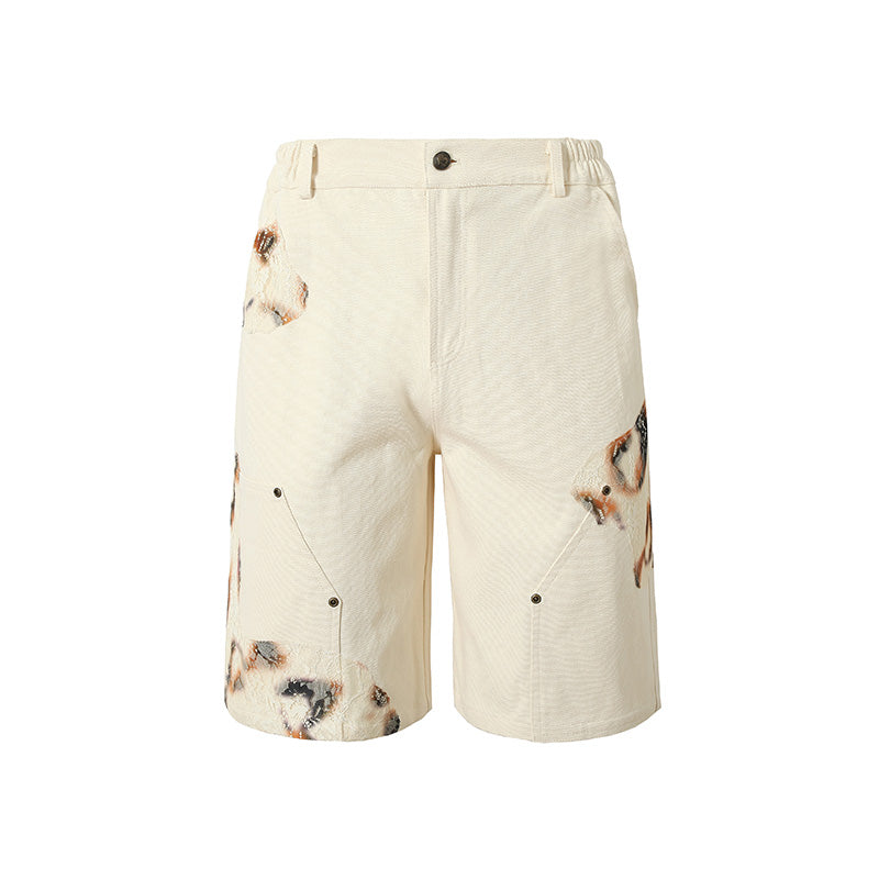 YADcrew Flame Lace Loose Shorts