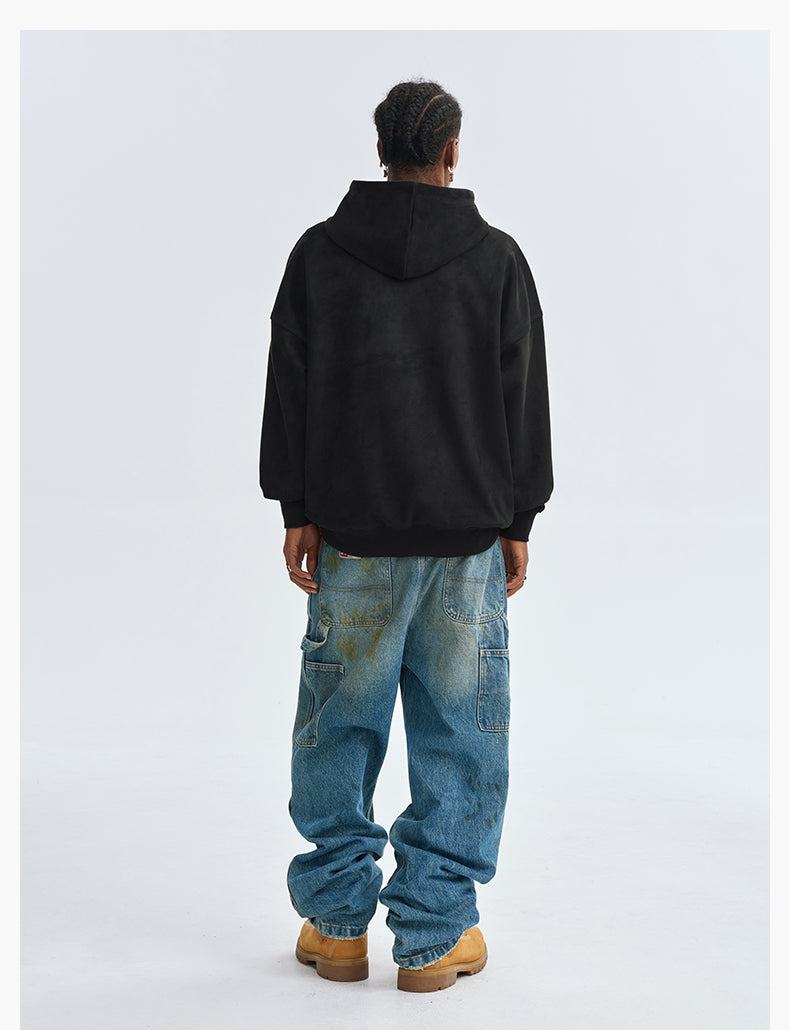 MEDM Basic Letter Logo Suede Hoodie