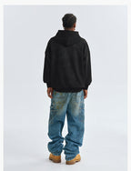 MEDM Basic Letter Logo Suede Hoodie