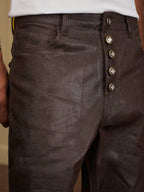 YADcrew Five Button Waxed Denim Jeans