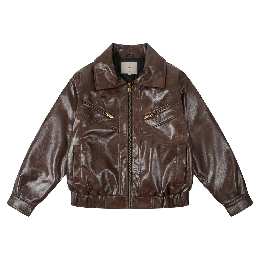Labt Oil Waxed PU Leather Jacket