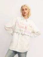 EMPTY REFERENCE Colorful Graffiti Letter Long Sleeve Shirt