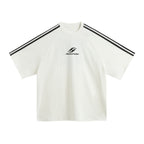 JHYQ Striped Shoulder Logo Printing Tee