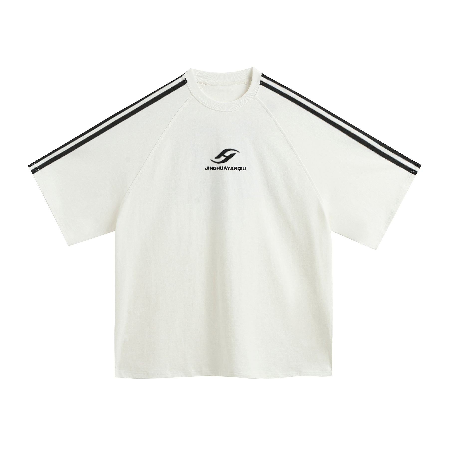 JHYQ Striped Shoulder Logo Printing Tee