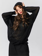 S45 Star Logo Mesh Knit Hoodie