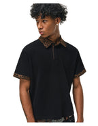 ANTIDOTE Leopard Patchwork Polo