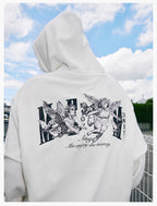 MEDM 3D Embroidered Angel Dove Zip Up Hoodie