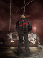 UNDERWATER Hell Badge Embroidered Racing Bomber Jacket