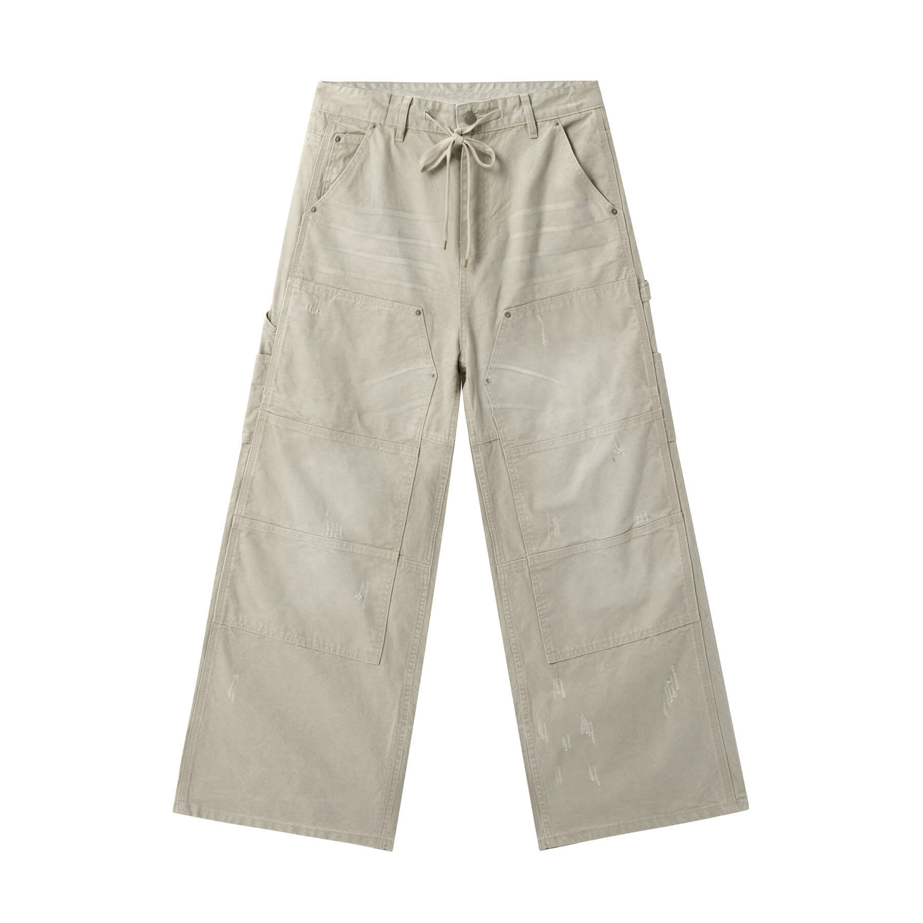 JHYQ Washed Distressed Baggy Double Knee Jeans