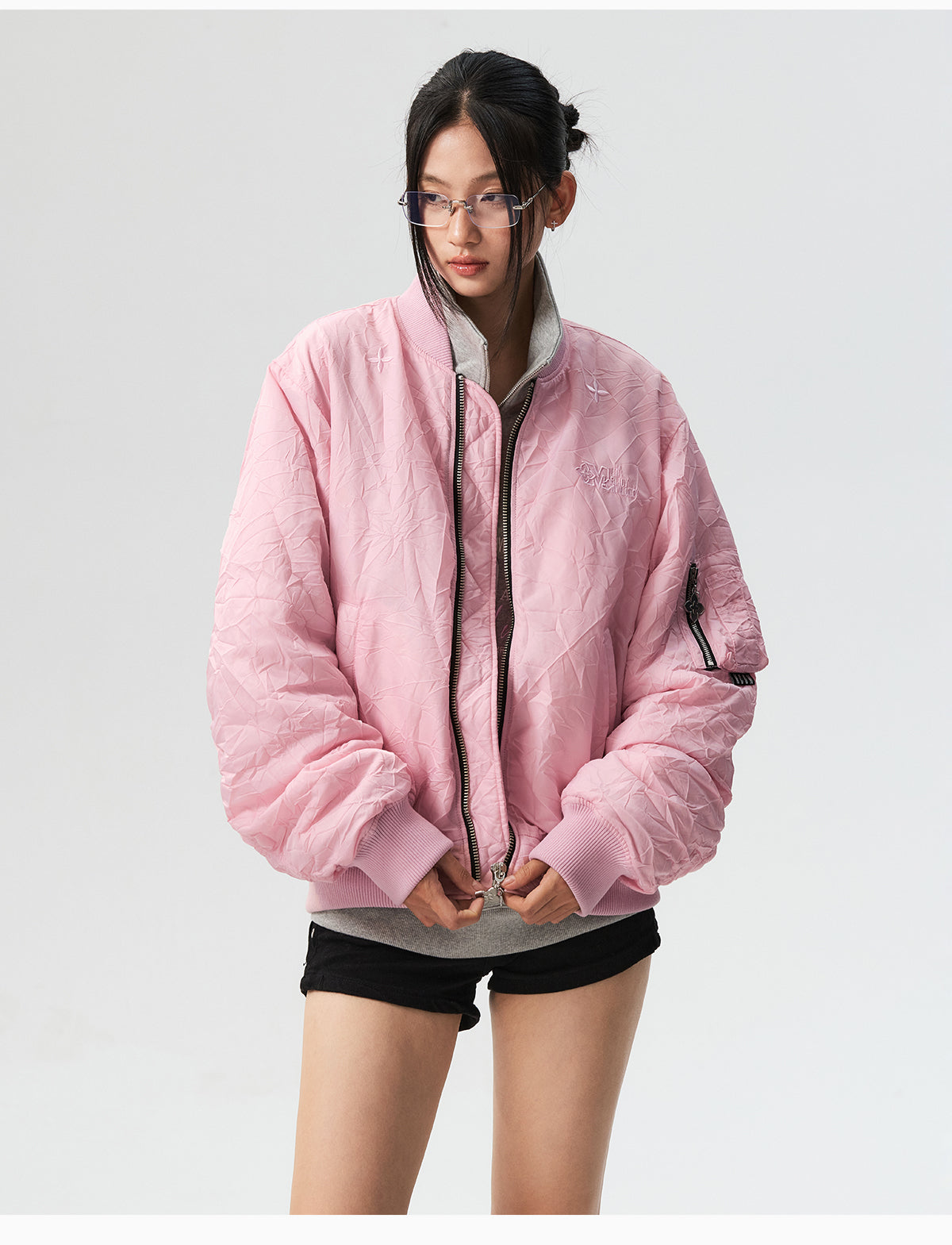 MEDM Crinkled Nylon MA-1 Bomber Jacket