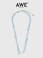 AWE Aquamarine Crushed Stone Pearl Necklace