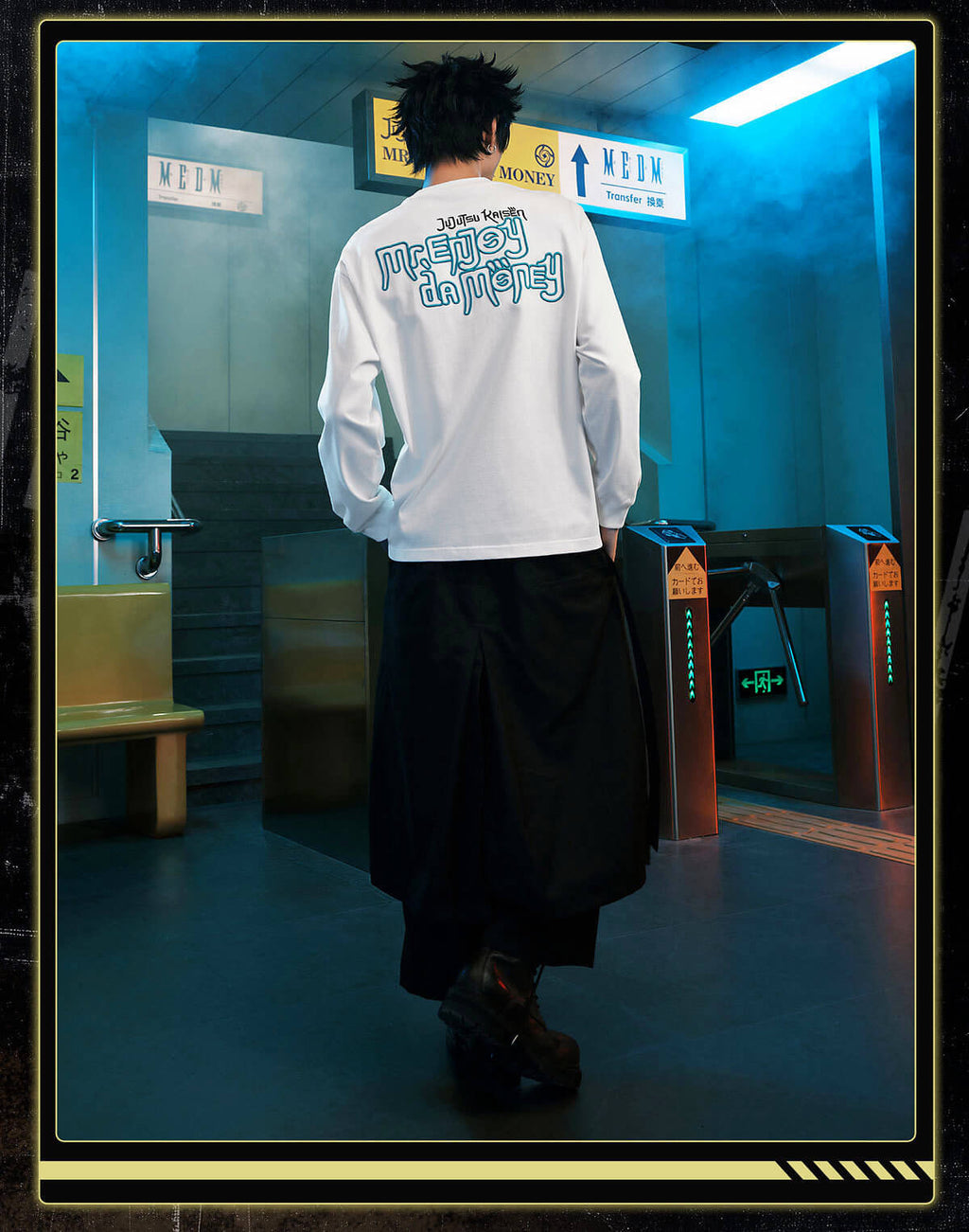 MEDM × Jujutsu Kaisen Big M Logo Character Print Embroidered Long Sleeve Tee